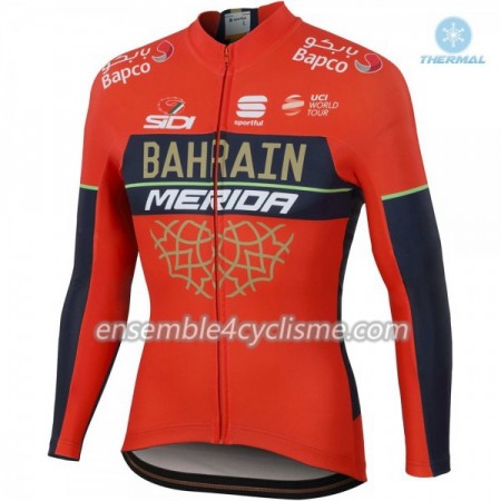 Maillot Cyclisme 2018 Bahrain Merida Hiver Thermal Fleece N001